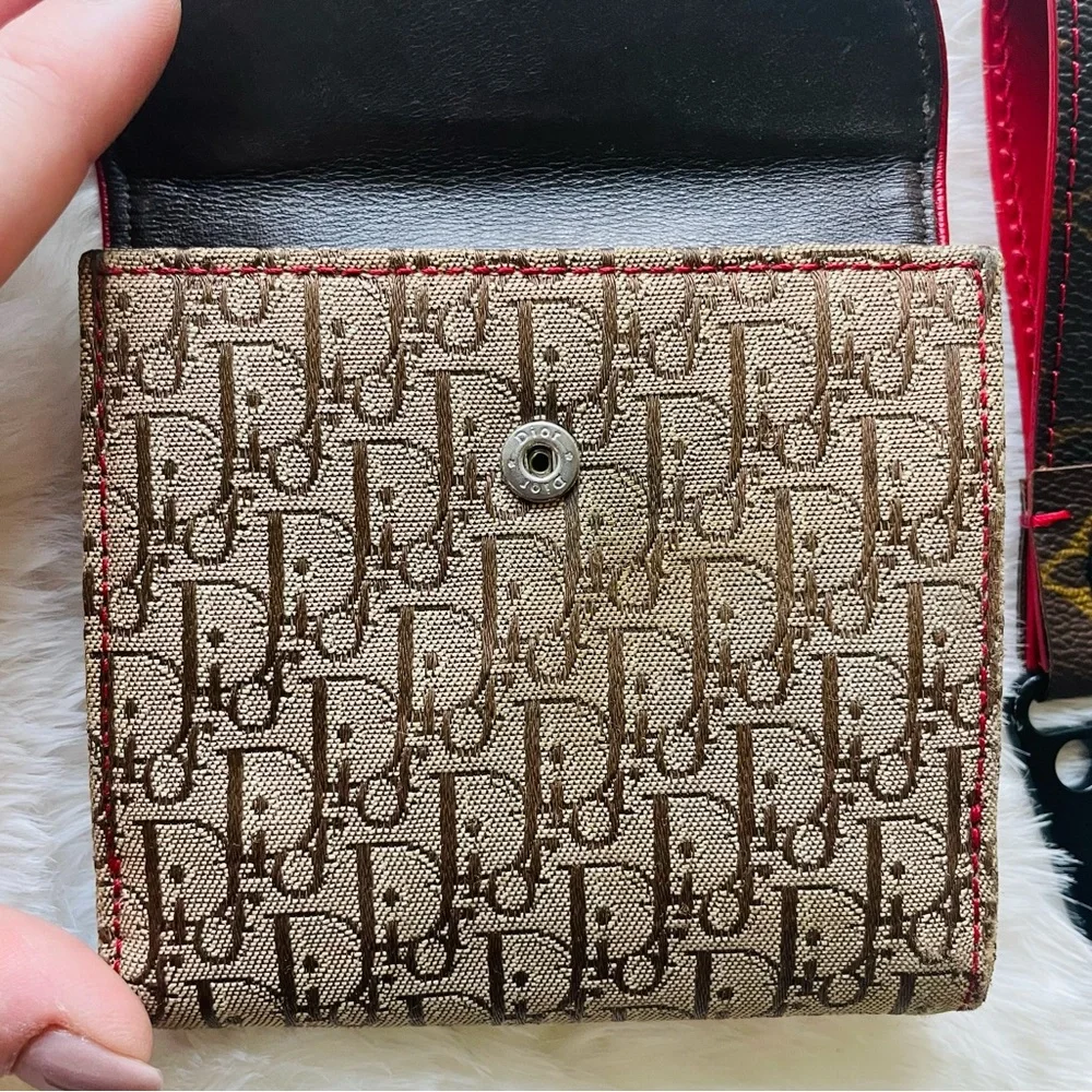 CHRISTIAN DIOR 🤍 Y2K 💙 DIORISSIMO CANVAS RASTA SADDLE WALLET ❤️ RARE 💛